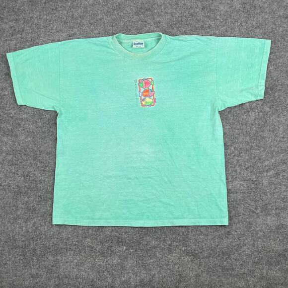 Ocean Front T-Shirt Mens Size XL Aqua Green Charleston Beach Graphic - Picture 2 of 10